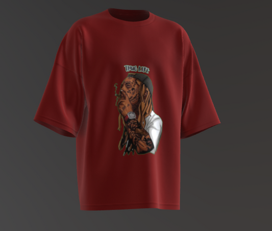 THUG LIFE MAROON T-SHIRT